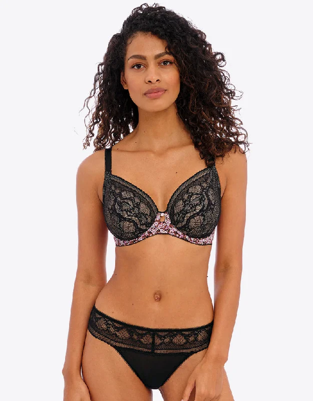 Cage bra what to wear with -Freya Infinity Fields Plunge Bra Black