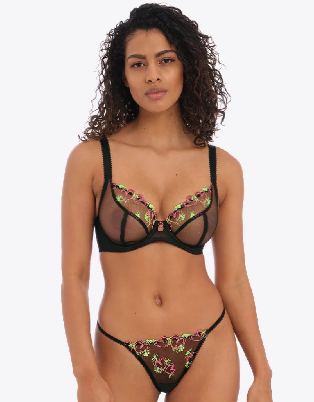Long-line bra vs corset -Freya Loveland Plunge Bra Black