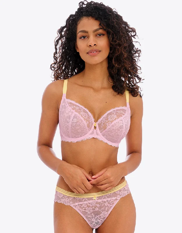 Adhesive bras for backless dresses -Freya Offbeat Plunge Bra Macaron