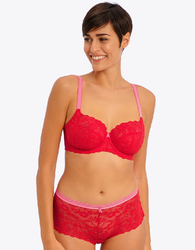 Push up bras for small breasts -Freya Offbeat Side Support Bra Chilli Red