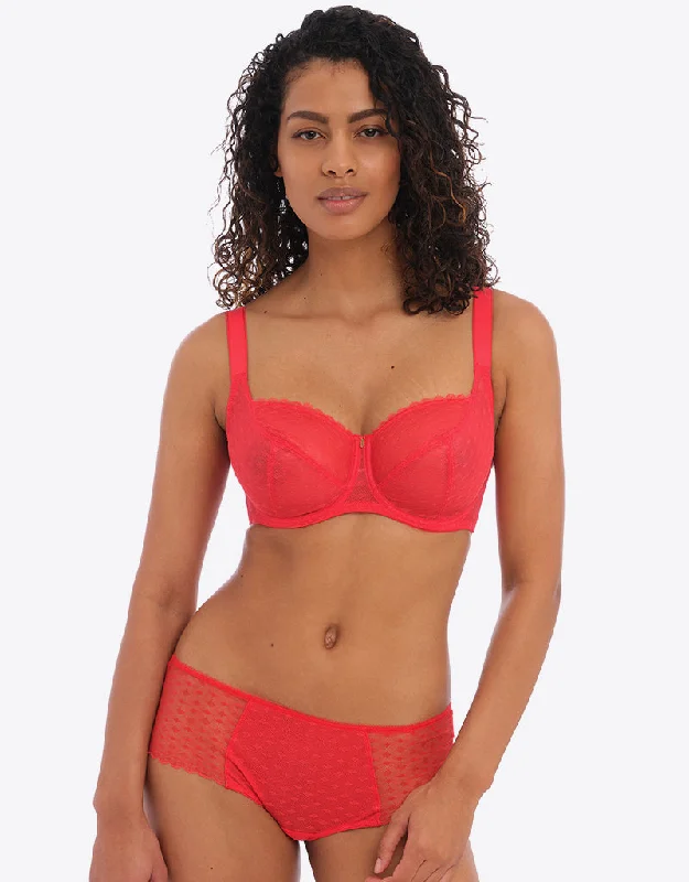 Push up bra for saggy breasts -Freya Signature Balconette Bra Chilli Red