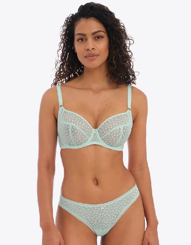 Plus size bras for curvy women -Freya Starlight Side Support Balcony Bra Pure Water