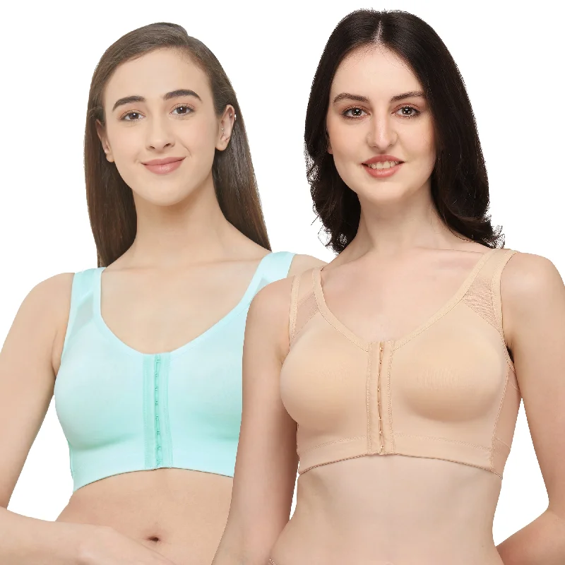 Non wired bras with built in shapewear -Front Closure Full Coverage Non Padded Non Wired Bra-Combo CB-334 Non wired bras with built in shapewear -Front Closure Full Coverage Non Padded Non Wired Bra-Combo CB-334