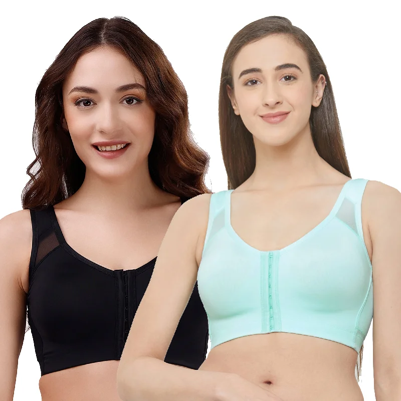 Non wired bras with natural materials -Front Closure Full Coverage Non Padded Non Wired Bra-Combo CB-334 Non wired bras with natural materials -Front Closure Full Coverage Non Padded Non Wired Bra-Combo CB-334