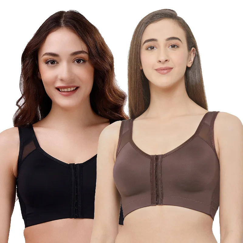 Non wired bras with easy access -Front Closure Full Coverage Non Padded Non Wired Bra-Combo CB-334 Non wired bras with easy access -Front Closure Full Coverage Non Padded Non Wired Bra-Combo CB-334