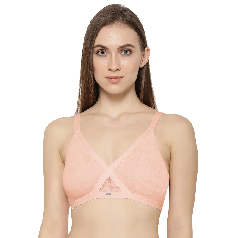 Non wired bras with lace trim -Full coverage cross over non padded non wired bra-CB-405 Non wired bras with lace trim -Full coverage cross over non padded non wired bra-CB-405