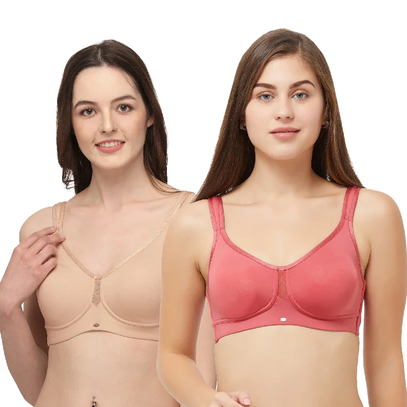 Non wired bras that are on trend -Full Coverage Minimizer Non Padded Non Wired Bra- Combo CB-328 Non wired bras that are on trend -Full Coverage Minimizer Non Padded Non Wired Bra- Combo CB-328