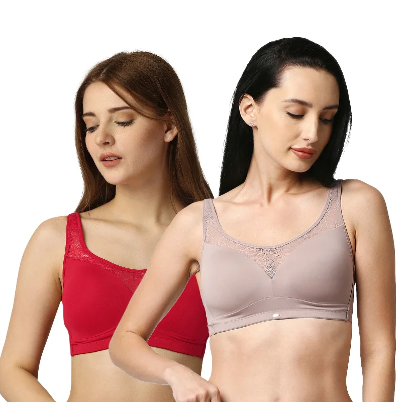 Why are non wired bras more comfortable? -3Full Coverage Padded Non Wired Lace Detail Cami Bra COMBO CB-132 Why are non wired bras more comfortable? -3Full Coverage Padded Non Wired Lace Detail Cami Bra COMBO CB-132