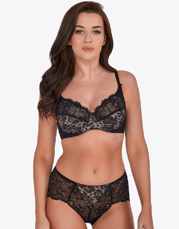 Seamless bras for summer -Gaia Chantal Balconette Bra Black