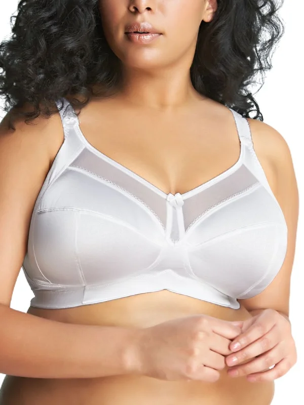 Non wired bras with secure payment -Keira Full Cup Wireless Bra - White