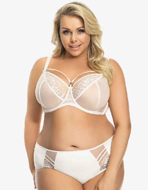 Wireless bras for women comfort -Gorsenia Paradise Balconette Bra Cream