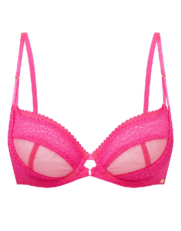 Lace bras for elegant style -Gossard Envy Non Padded Plunge Bra Pink Glo