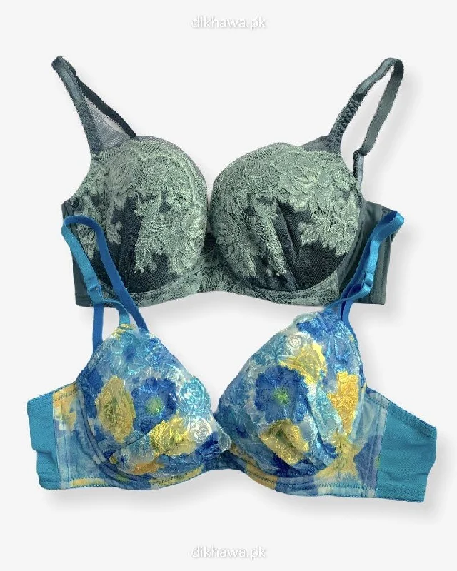 Push up bras for swimming -Imported Stocklot Branded Net Pushup Bra - Underwired Bra - Non Padded Bra - Pack of 2 Push up bras for swimming -Imported Stocklot Branded Net Pushup Bra - Underwired Bra - Non Padded Bra - Pack of 2