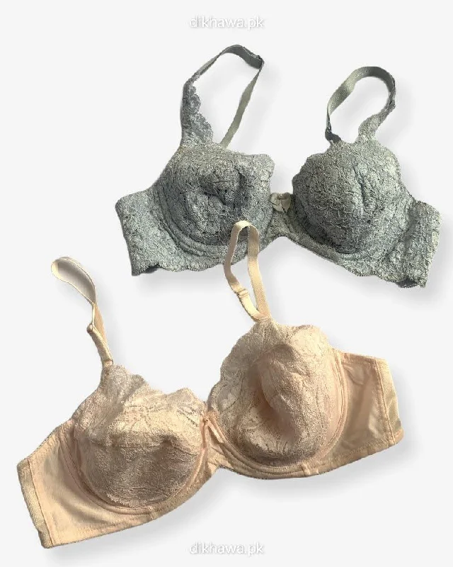 Push up bras with removable pads -Imported Stocklot Branded Net Pushup Bra - Underwired Bra - Non Padded Bra - Pack of 2 Push up bras with removable pads -Imported Stocklot Branded Net Pushup Bra - Underwired Bra - Non Padded Bra - Pack of 2