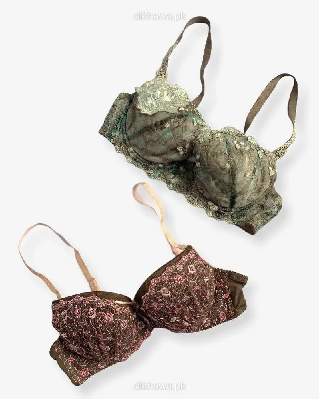 Push up bras with high support -Imported Stocklot Branded Net Pushup Bra - Underwired Bra - Non Padded Bra - Pack of 2 Push up bras with high support -Imported Stocklot Branded Net Pushup Bra - Underwired Bra - Non Padded Bra - Pack of 2