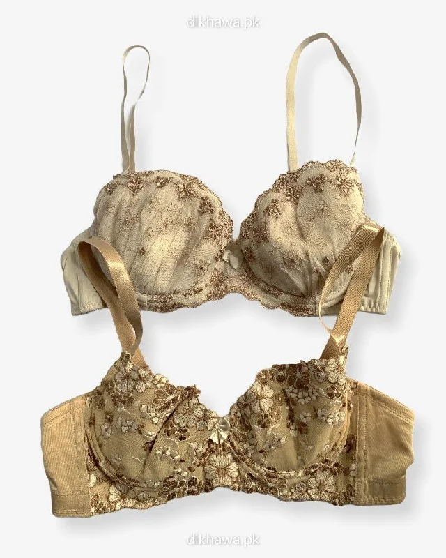 Push up bras that are durable -Imported Stocklot Branded Net Pushup Bra - Underwired Bra - Non Padded Bra - Pack of 2 Push up bras that are durable -Imported Stocklot Branded Net Pushup Bra - Underwired Bra - Non Padded Bra - Pack of 2