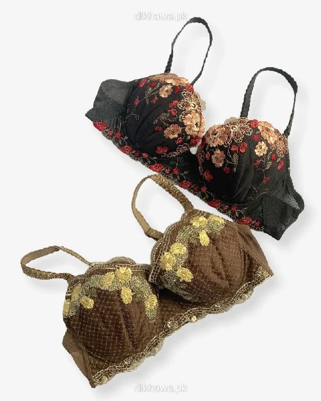 Push up bras for different ages -Imported Stocklot Branded Net Pushup Bra - Underwired Bra - Non Padded Bra - Pack of 2 Push up bras for different ages -Imported Stocklot Branded Net Pushup Bra - Underwired Bra - Non Padded Bra - Pack of 2