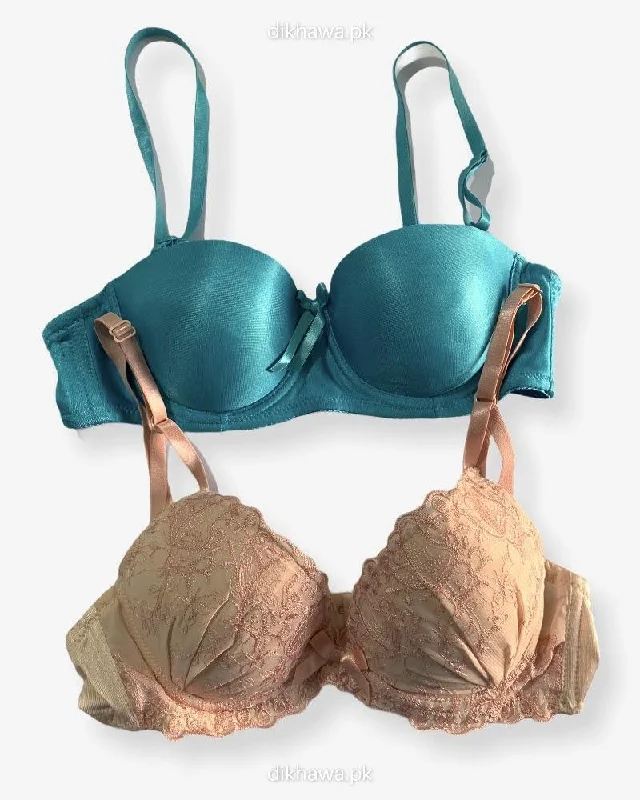 Push up bras for evening wear -Imported Stocklot Branded Net Pushup Bra - Underwired Bra - Padded Bra - Pack of 2 Push up bras for evening wear -Imported Stocklot Branded Net Pushup Bra - Underwired Bra - Padded Bra - Pack of 2