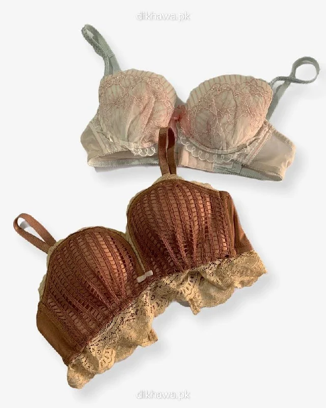 Push up bras for travel -Imported Stocklot Branded Net Pushup Bra - Underwired Bra - Padded Bra - Pack of 2 Push up bras for travel -Imported Stocklot Branded Net Pushup Bra - Underwired Bra - Padded Bra - Pack of 2
