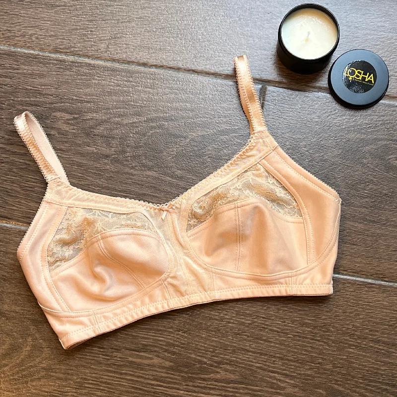Balconette bra how to wear -Losha Plus Quattro Support Full-Coverage Wirefree Bra With Side Shaping Panels-TOASTED ALMOND Balconette bra how to wear -Losha Plus Quattro Support Full-Coverage Wirefree Bra With Side Shaping Panels-TOASTED ALMOND