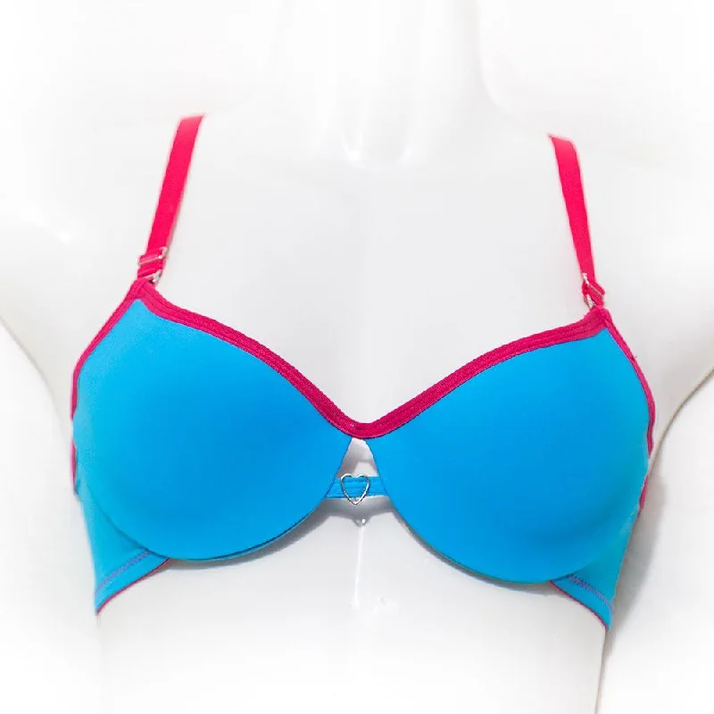 Comfortable push up bra everyday wear -Love Bra - Blue & Red - Removable Straps Pushup Bra Comfortable push up bra everyday wear -Love Bra - Blue & Red - Removable Straps Pushup Bra