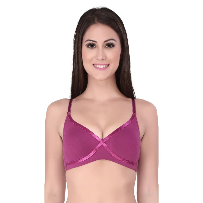 Non wired sleep bras for comfort -Medium Coverage Non Padded Non wired Cross Over Seamless Bra-CB-402 Non wired sleep bras for comfort -Medium Coverage Non Padded Non wired Cross Over Seamless Bra-CB-402