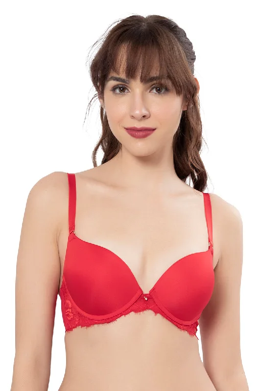 Nursing bras for breastfeeding -Miracle Lift Double Push-up Bra - Spanish Red
