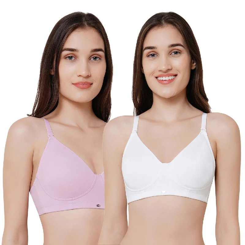Non wired bras for daily wear -Non padded Non wired  full coverage t-shirt Bra (PACK OF 2) CB-337