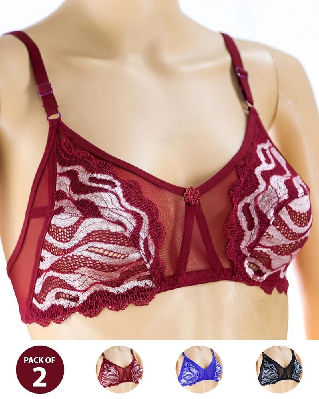 Non wired front closure bras for easy wear -Pack of 2 Madam Bra - Limca - Non Padded Bra - Non Wired Bra Non wired front closure bras for easy wear -Pack of 2 Madam Bra - Limca - Non Padded Bra - Non Wired Bra