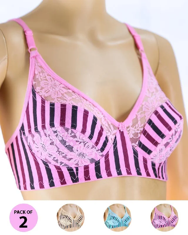 Non wired bras for asymmetrical breasts -Pack of 2 Madam Bra - N4 - Non Padded Bra - Non Wired Bra Non wired bras for asymmetrical breasts -Pack of 2 Madam Bra - N4 - Non Padded Bra - Non Wired Bra