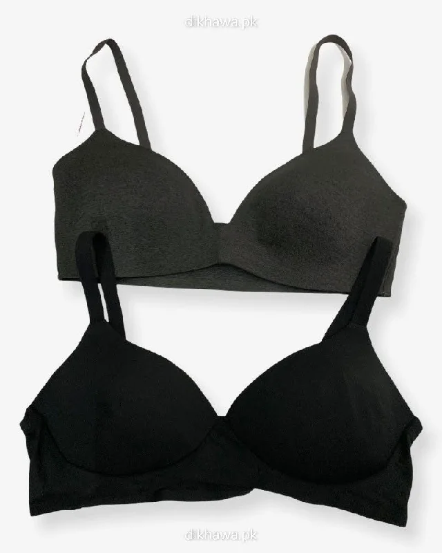 Non wired bras with unique features -Pack Of 2 - Non Padded Non-Wired Racerback Sports Bra Ladies Jogging Bra Imported Stocklot Branded Sports Bra Non wired bras with unique features -Pack Of 2 - Non Padded Non-Wired Racerback Sports Bra Ladies Jogging Bra Imported Stocklot Branded Sports Bra