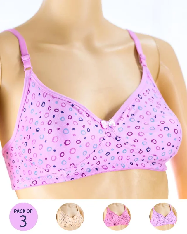 Non wired bras that provide lift -3Pack of 3 - Madam Bra - M-7 - Non Padded, Non Wired Bra, Soft Jersey Cotton Bra Non wired bras that provide lift -3Pack of 3 - Madam Bra - M-7 - Non Padded, Non Wired Bra, Soft Jersey Cotton Bra