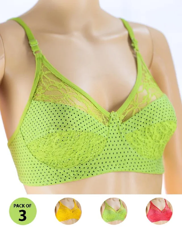 Non wired bras that are easy to wash -Pack of 3 Madam Bra - N2 - Non Padded Bra - Non Wired Bra Non wired bras that are easy to wash -Pack of 3 Madam Bra - N2 - Non Padded Bra - Non Wired Bra