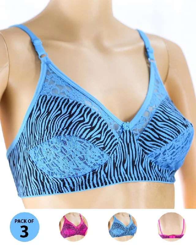 Non wired bras with breathable fabric -Pack of 3 Madam Bra - N3 - Non Padded Bra - Non Wired Bra Non wired bras with breathable fabric -Pack of 3 Madam Bra - N3 - Non Padded Bra - Non Wired Bra