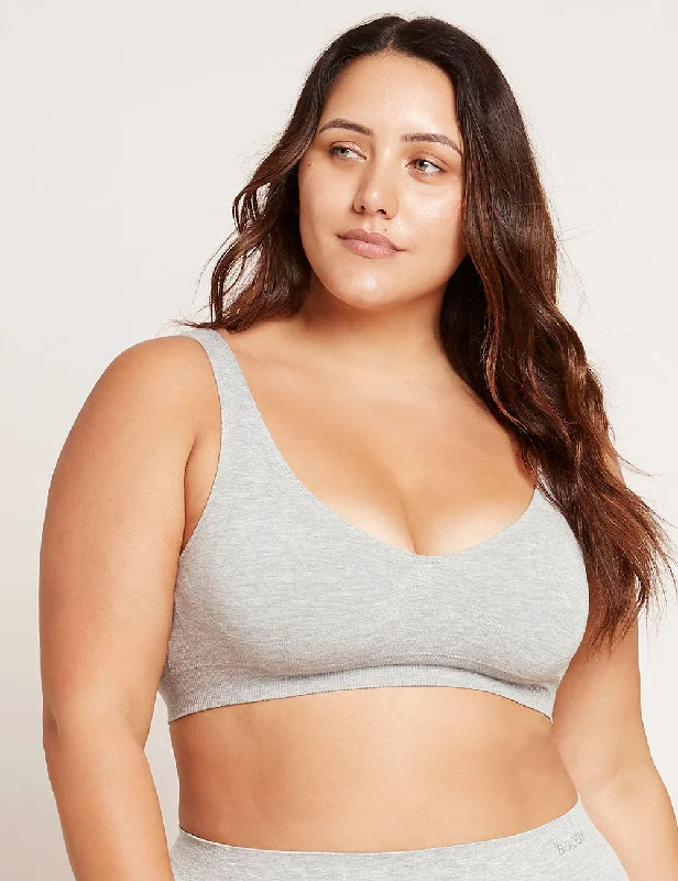 Bras to promote confidence -Padded Shaper Crop Bra - Light Grey Marl