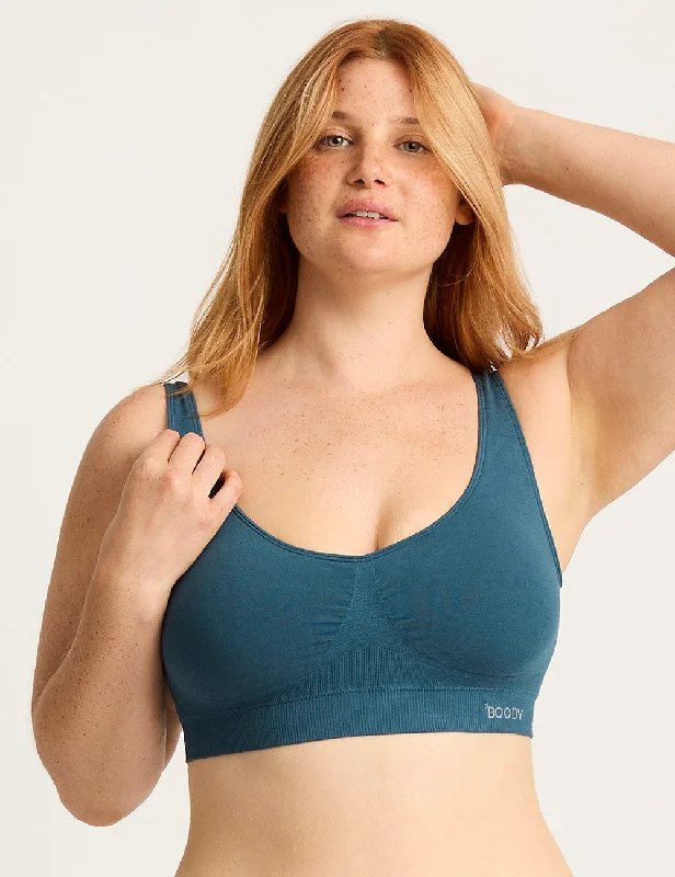 Push up bras for small breasts -Padded Shaper Crop Bra - Teal