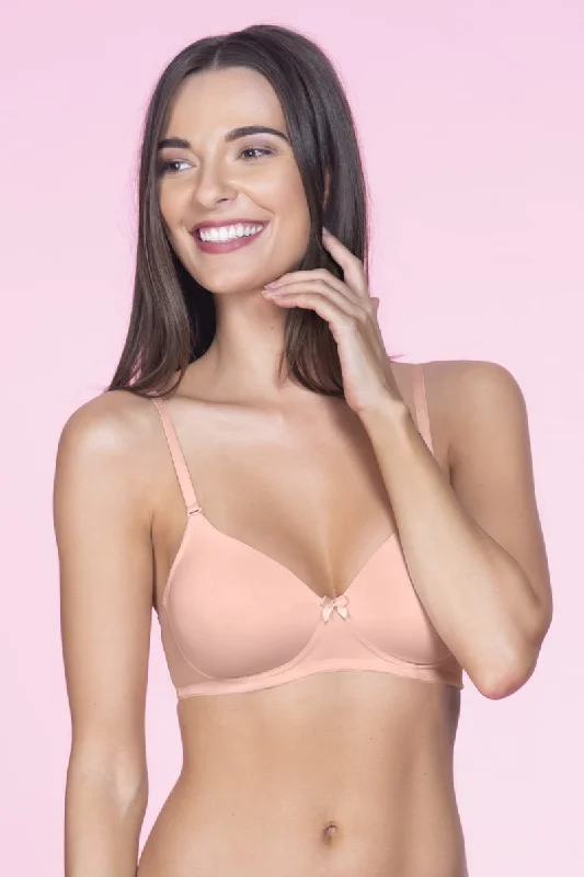Open cup lace bras for a sultry style -Smooth Charm Padded Non-Wired T-Shirt Bra - Impatiens Pink Open cup lace bras for a sultry style -Smooth Charm Padded Non-Wired T-Shirt Bra - Impatiens Pink