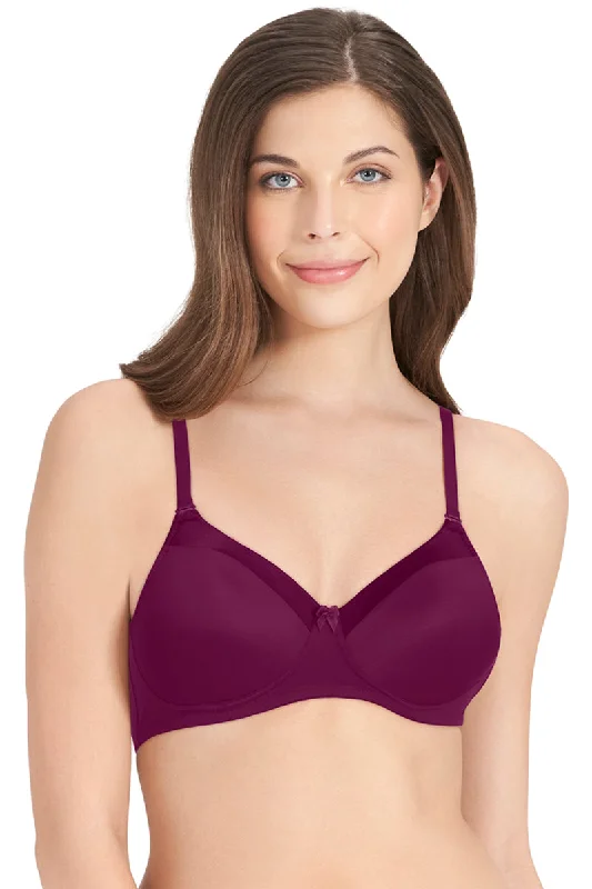 Adhesive bras for backless dresses -Satin Edge Padded Non-wired T-shirt Bra - Plum Caspia Adhesive bras for backless dresses -Satin Edge Padded Non-wired T-shirt Bra - Plum Caspia