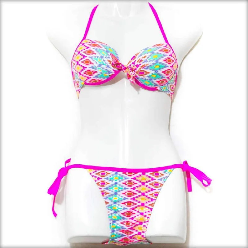 Push up bras with trendy styles -Shocking Pink Bikini Set