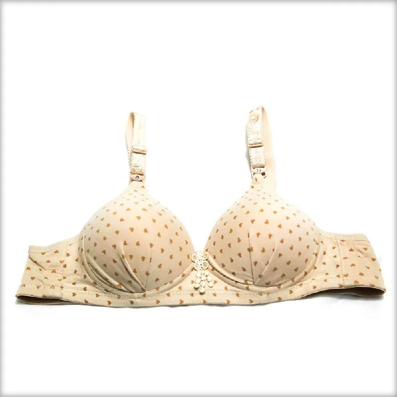 Push up bras for evening wear -Single Padded Beige Bra