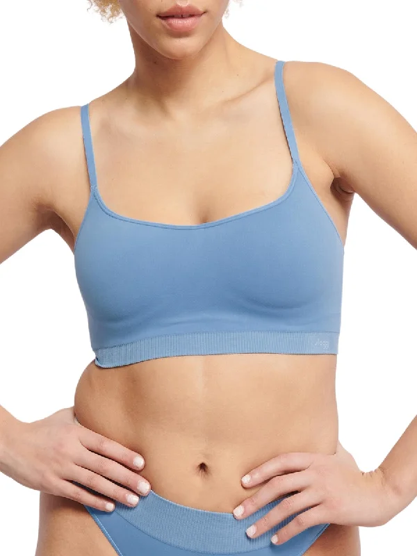 Non wired bras for versatile wear -EVER Infused Camomile Padded Bralette - Azura Blue Non wired bras for versatile wear -EVER Infused Camomile Padded Bralette - Azura Blue