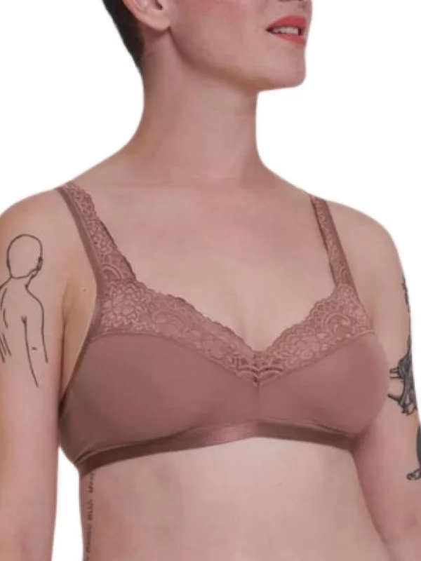 Non wired bras for post partum -Romance Soft Cup Bralette - Cacao