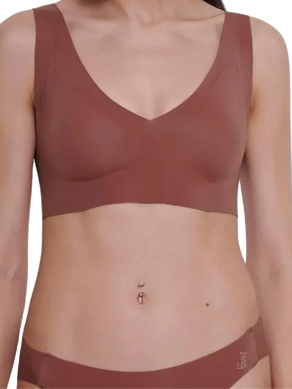 Non wired bras that are comfortable -1ZERO Feel 2.0 Bralette - Burnt Henna
