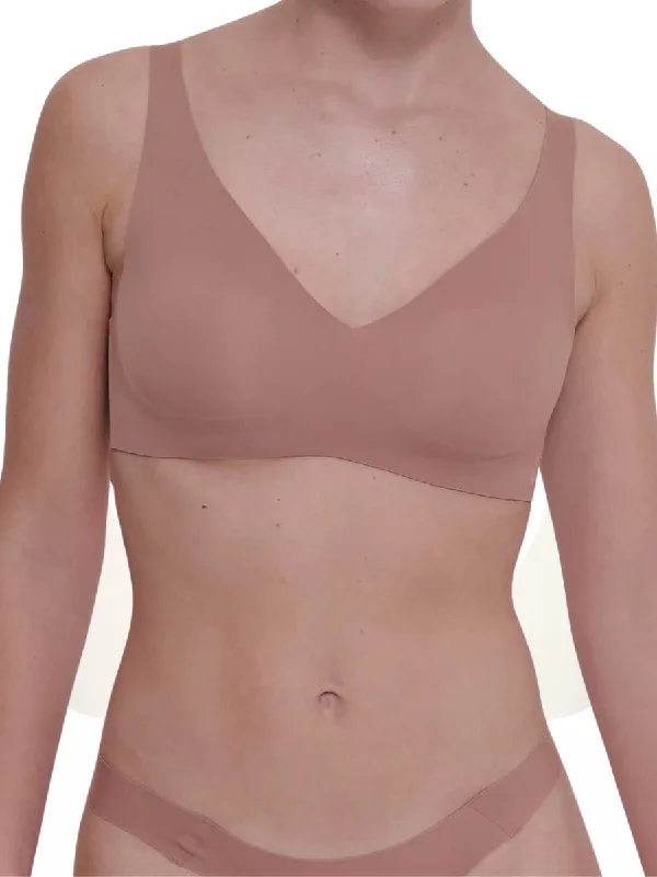 Non wired bras with wide bands -ZERO Feel 2.0 Soft Bra - Cacao