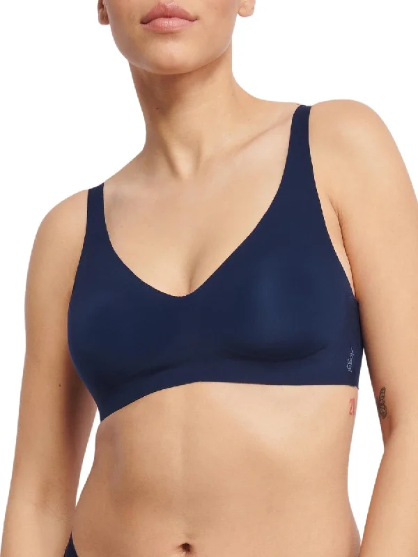 Non wired bras with organic cotton lining -ZERO Feel 2.0 Soft Bra - Navy