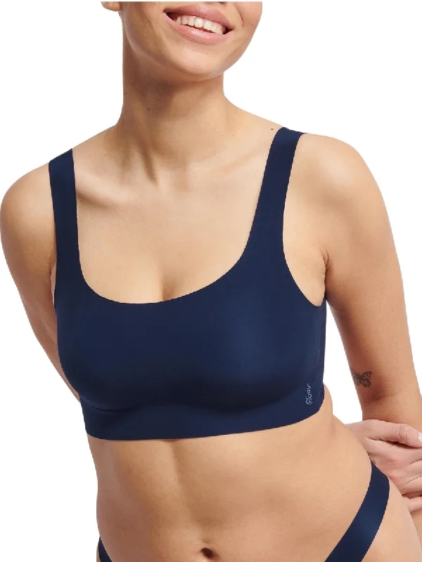 Non wired bras for asymmetrical breasts -ZERO Feel 2.0 Top - Navy