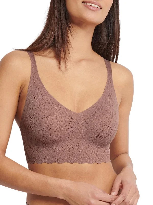 Non wired sports bras for high impact -ZERO Feel Bliss Bralette - Cacao