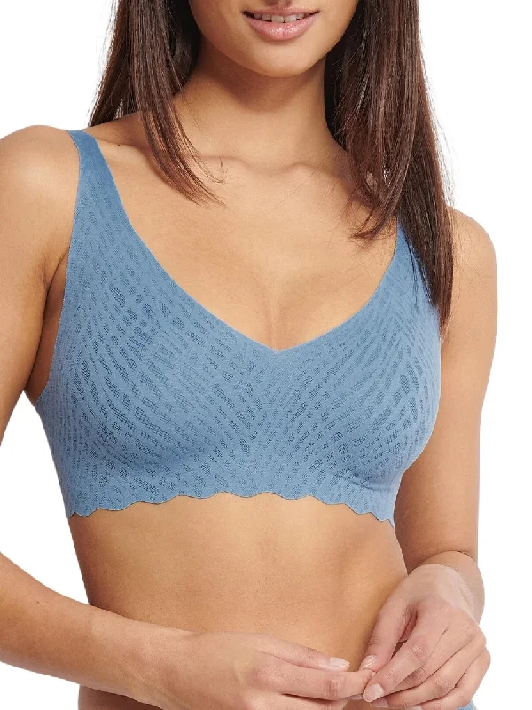 Non wired bralettes for small busts -ZERO Feel Bliss Soft Bra - Azura Blue