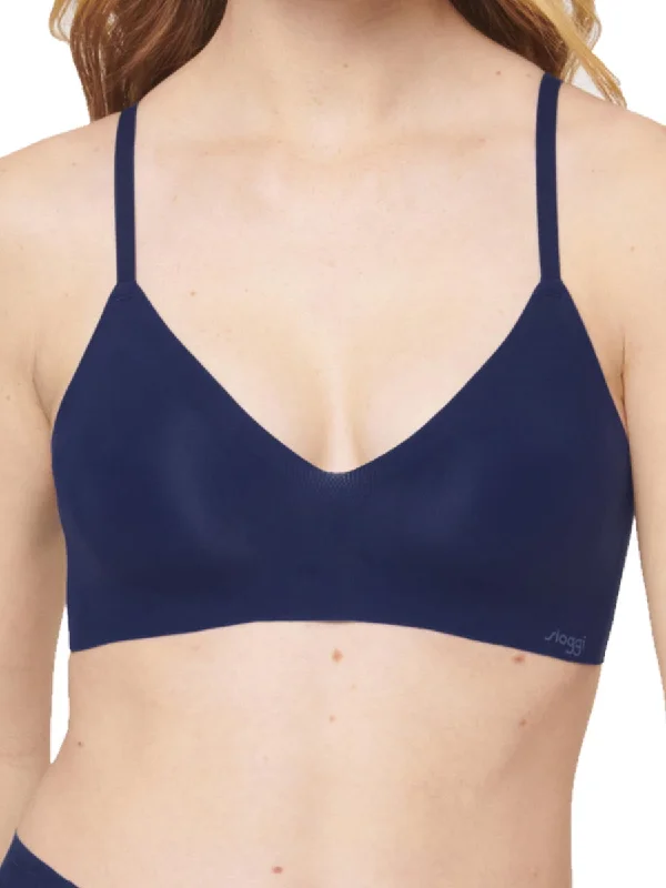 Non wired plunge bras for low cut dresses -ZERO Feel Ultra Bralette - True Navy