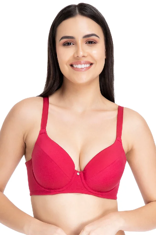 Convertible bra straps racerback -Smooth Definition Padded Wired Full Coverage T-Shirt Bra - Persian Red Convertible bra straps racerback -Smooth Definition Padded Wired Full Coverage T-Shirt Bra - Persian Red